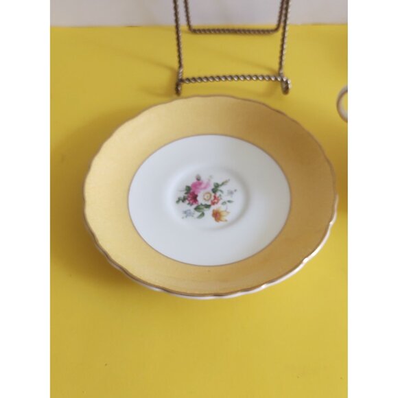 Royal Cauldon England Bone china wide mouth tea cup and saucer  Yellow, Floral - Picture 5 of 13